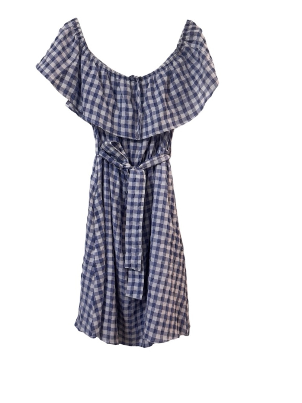 11.1 Tylho Kinsey Gingham Off-Shoulder Dress for size Large - Picture 2 of 10